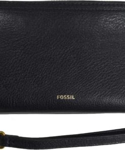 Fossil Logan Leder oder Polyurethan Zip Clutch Geldbörse für Damen