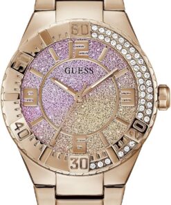 GUESS Damen-Armbanduhr GW0882L3, analog, rosa Zifferblatt