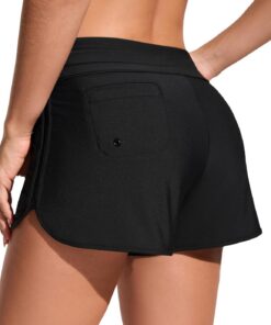 CRZ YOGA Dolphin Classic Fit Board Shorts 8 cm | Integrierter Slip, High Waisted, Bauchkontrolle, Beach, Swim Trunks für Damen
