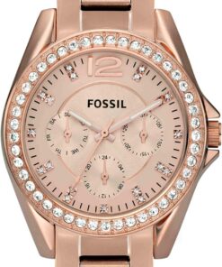 FOSSIL Riley Armbanduhr für Damen Quarz Chronograph Uhrwerk mit Edelstahl oder Lederband