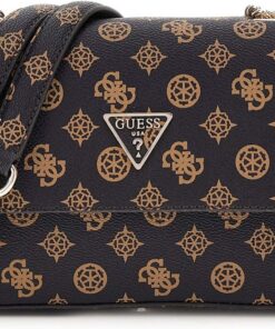 GUESS Eco Erica Convertible Crossbody Flap Mocha Logo