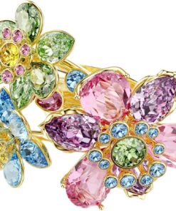 Swarovski Idyllia Ring, verschiedene Größen, Blume, mehrfarbig, Goldton, Kristall, kubischer Zirkonia