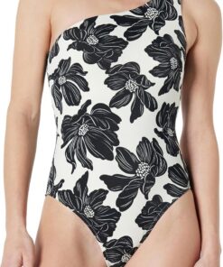 Amazon Essentials Damen Einteiliger One-Shoulder-Badeanzug