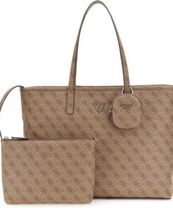 GUESS Power Play II Large Tech Tote Latte Logo