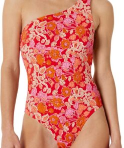 Amazon Essentials Damen Einteiliger One-Shoulder-Badeanzug