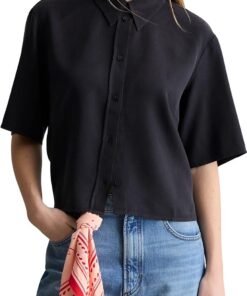Marc OߴPolo Denim Damen Kurzarmbluse Cropped Relaxed Fit