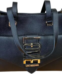 Love Moschino POLJC4225PP0MKC0000U, Schultertasche für Damen, Schwarz, Schwarz