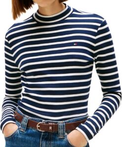Tommy Hilfiger Damen Langarmshirt Slim Cody Mock-Neck