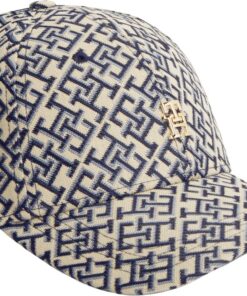 Tommy Hilfiger Damen Cap Monogram mit Monogramm-Print, Blau (Space Blue), Einheitsgröße