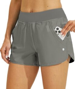 WILLIT Damen 3" Badeshorts Badehose Schwimmen Boardshorts mit Kurzliner Taschen Schnelltrockner UVA Schutz