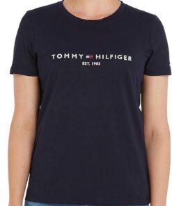 Tommy Hilfiger Damen T-Shirt Kurzarm Heritage Rundhalsausschnitt
