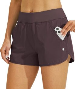 WILLIT Damen 3" Badeshorts Badehose Schwimmen Boardshorts mit Kurzliner Taschen Schnelltrockner UVA Schutz