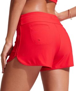 CRZ YOGA Dolphin Classic Fit Board Shorts 8 cm | Integrierter Slip, High Waisted, Bauchkontrolle, Beach, Swim Trunks für Damen