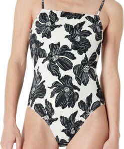 Amazon Essentials Damen Einteiliger Badeanzug mit Quadratischem Ausschnitt