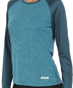 Wandershirt Damen UV Shirt Langarm Laufshirt UPF 50+ Funktionsshirt Schnelltrocknend Outdoor Langarmshirt Leicht Sommer T-Shirt