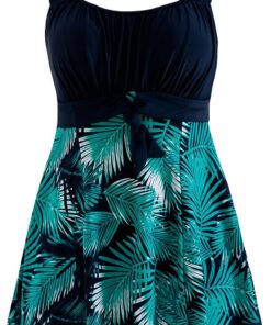 Wantdo Badeanzug Damen Große Größe Einteiliger Tankini mit Rock