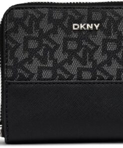 DKNY,WALLET,VELA-SM ZIP AROUND,BLACK LOGO/BLACK,1SZ