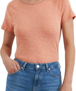 Marc O'Polo Damen T-Shirt aus Bio-Baumwolle mit U-Boot Ausschnitt
