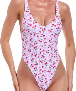 RELLECIGA Damen Monokini One-piece String Thong Bikini High Cut