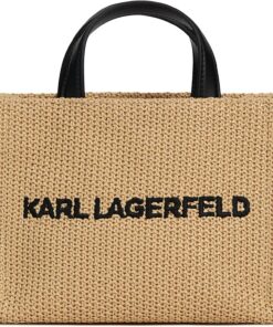 Kleiner quadratischer Strandbeutel aus gewebtem Material mit Logo