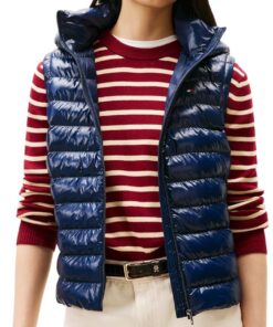 Tommy Hilfiger Damen Weste Padded Slim mit Kapuze