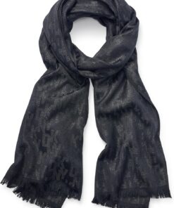 DKNY Damen Oversized Eyelash Fringe Lurex Scarf Modischer Schal