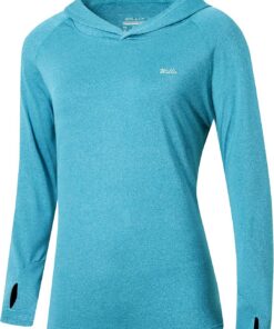 WILLIT Damen Laufshirt UPF 50+ Sonnenschutz Hoodie Sportshirt UV Shirt Langarm Wandern Angeln Outdoor Shirt Schnelltrocknend Leichter Hoodie