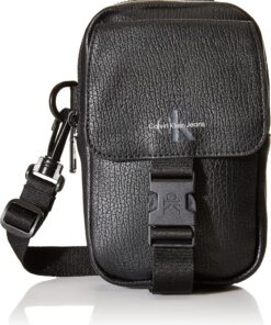 Calvin Klein Herren Mono Textured Cross Mini Bag Geldbörse, schwarzes